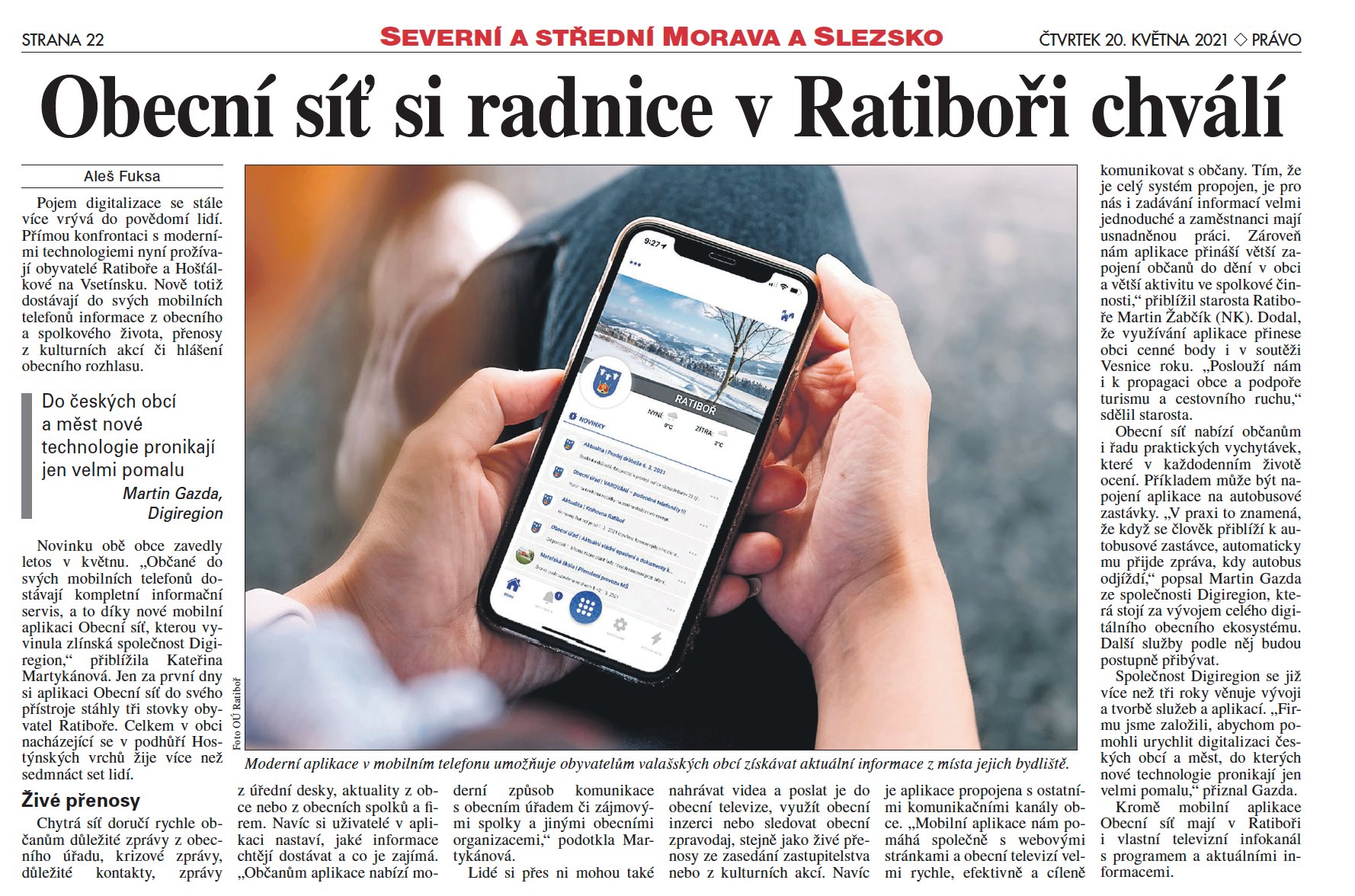 Obecní síť si radnice v Ratiboři chválí